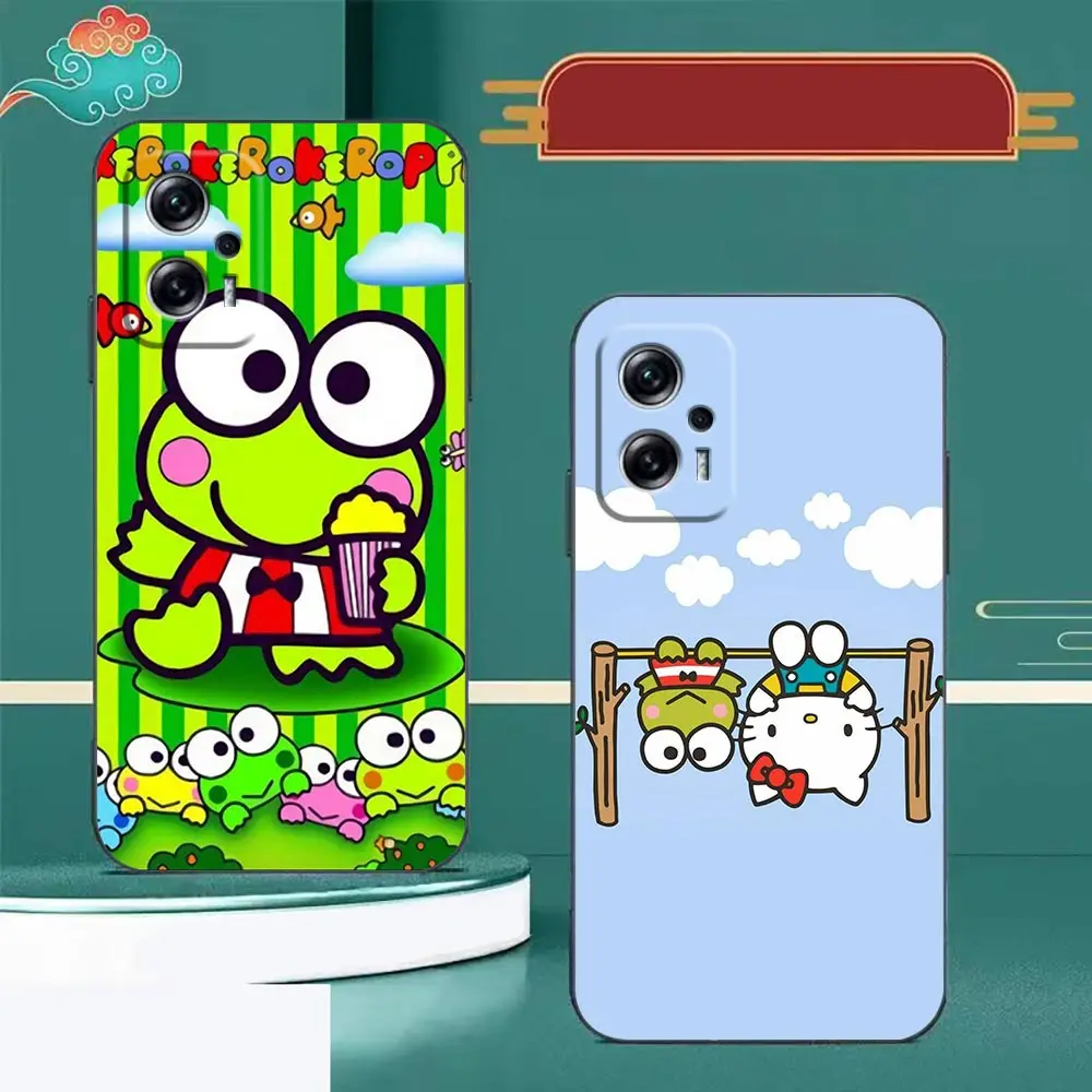 Cute F-Frog K-Keroppi Phone Case For Redmi Note 13 12 12S 11 10 9T 9S 9 8 Pro 5G 4G Silicone Case Funda Coque Shell Capa Cover