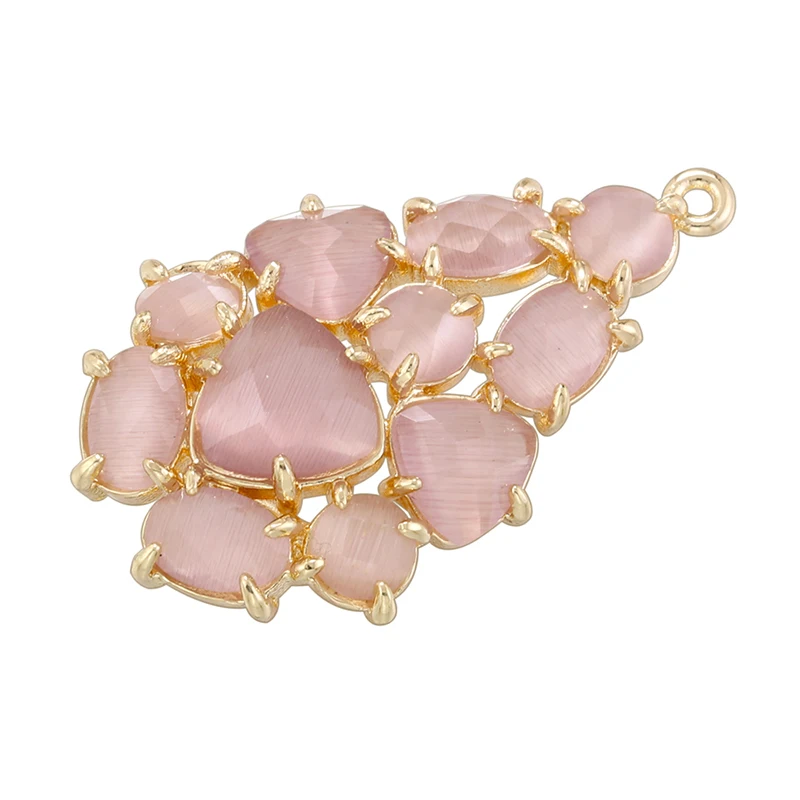 ZHUKOU Petal shaped Pendant Cubic Zirconia Spliced Petal shaped Pendant Women\'s Pendant Jewelry Gift Wholesale VD1451