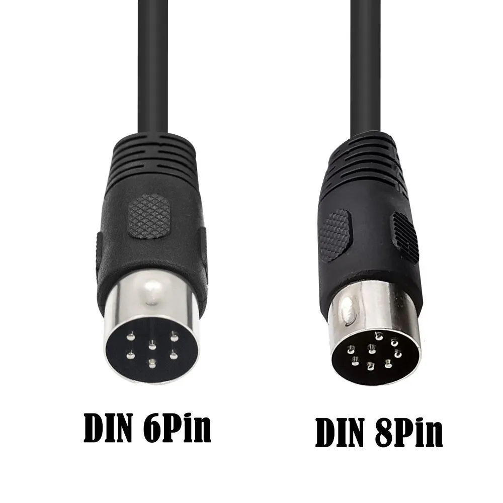 1.8m / 5.9ft 8 Pin Din Male to 6 Pin Din Male Cable Flexible Plug and Play Sound Data Signal Connection Cable