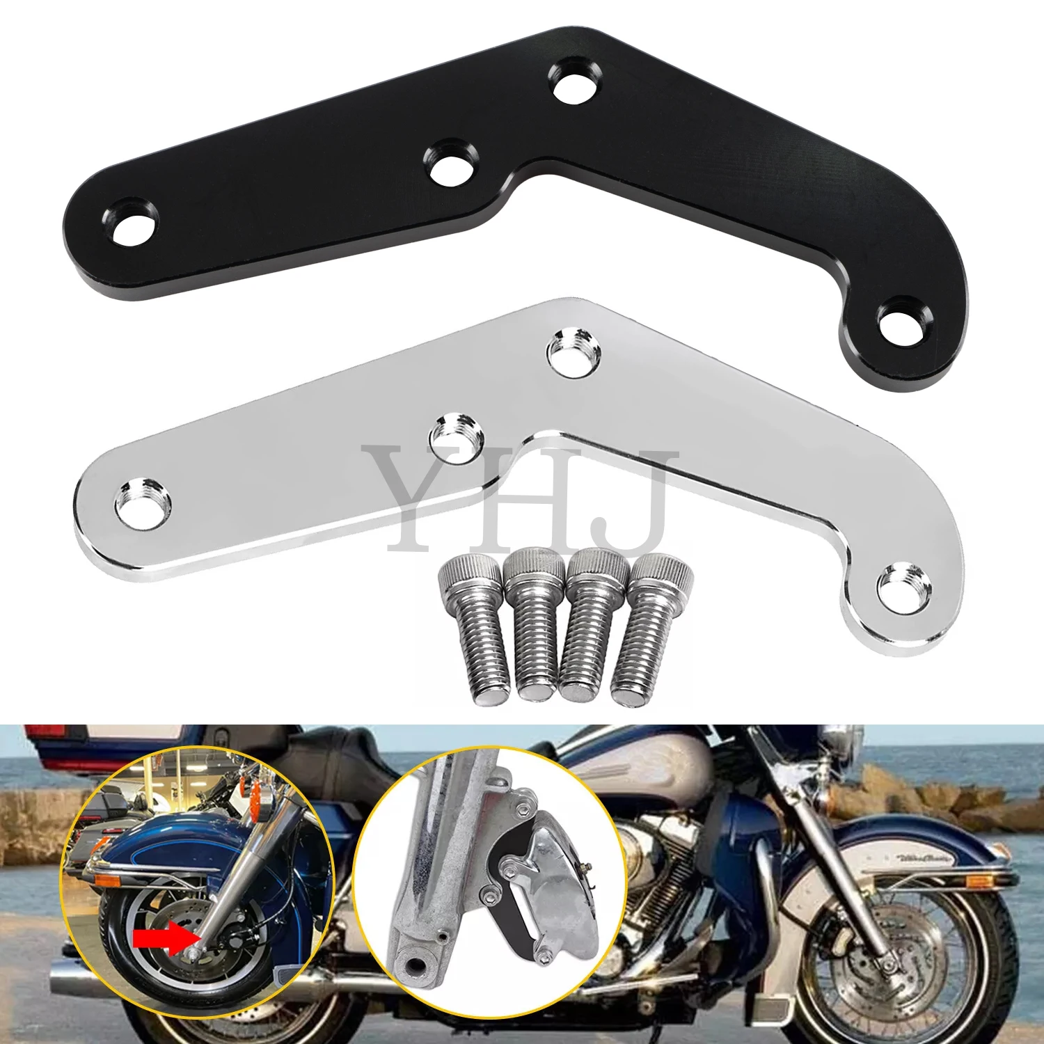 

For Harley Touring Road King Sportster Softail Super Glide Dyna 1984-1999 Motorcycle 4 Piston Front Brake Caliper Bracket Mount