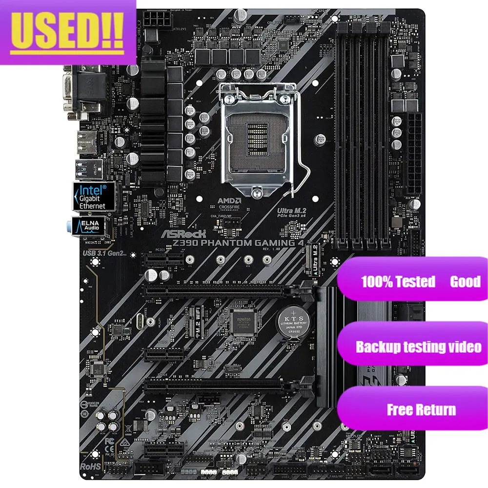 Imagem -02 - Phantom Gaming Motherboard Suporta Ddr4 4300mhz oc Hdmi 1.4 Resolução Máxima de até 4k x 2k 4096x2160 Asrock-z390