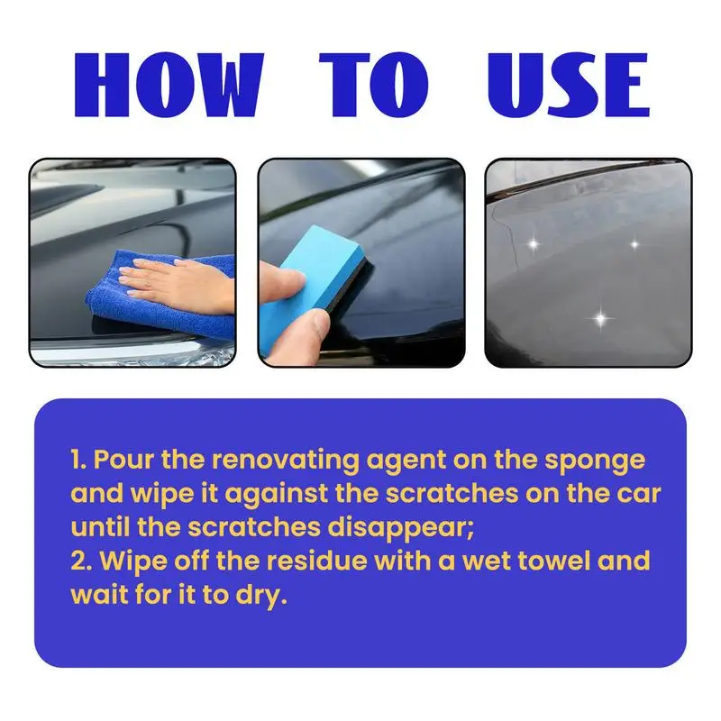 Car Scratch Remover 100ml Car Paint Deep Scratch Repair Agent With Sponge And Towel Car Polish & Scratch Removal