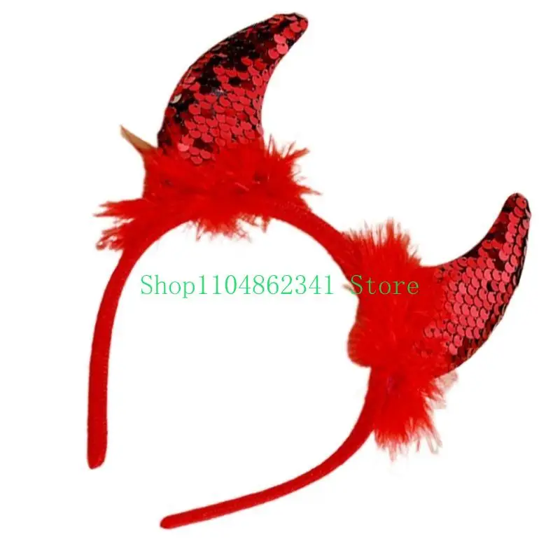 5ASD 할로윈 동물성 뿔 귀 머리 고개 후프 파티 코스프레 헤드 밴드 헤어 밴드 헤드웨어