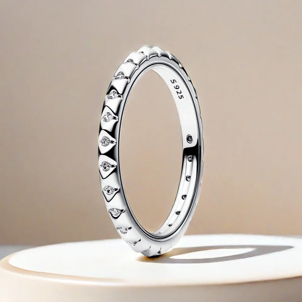 

CHARMING Jewelry S925 Pure Silver Ring for Woman Never Fade Wedding Party Rings Jewelry Gift