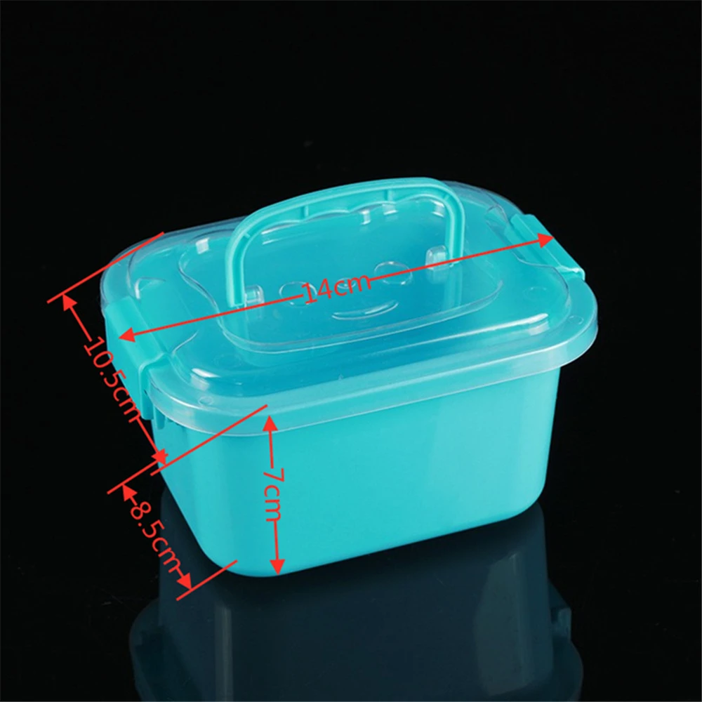 Large Plastic Storage Box with Lid Portable Transparent Blue Box Kids Toys Student Stationery Container Cosmetics Sorting Box