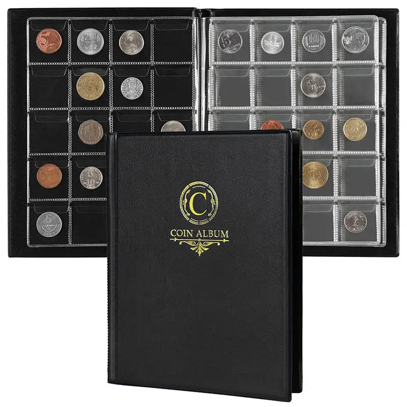 200 Pockets Coin Album Coin Collecting Book With 10 Pages Coin Display Storage Book For Pounds Cents Dollars