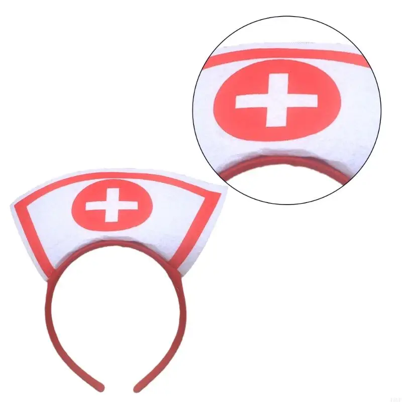 T5uf halloween enfermeira chapéu cabelo hoop festa cosplay bandana hairband traje