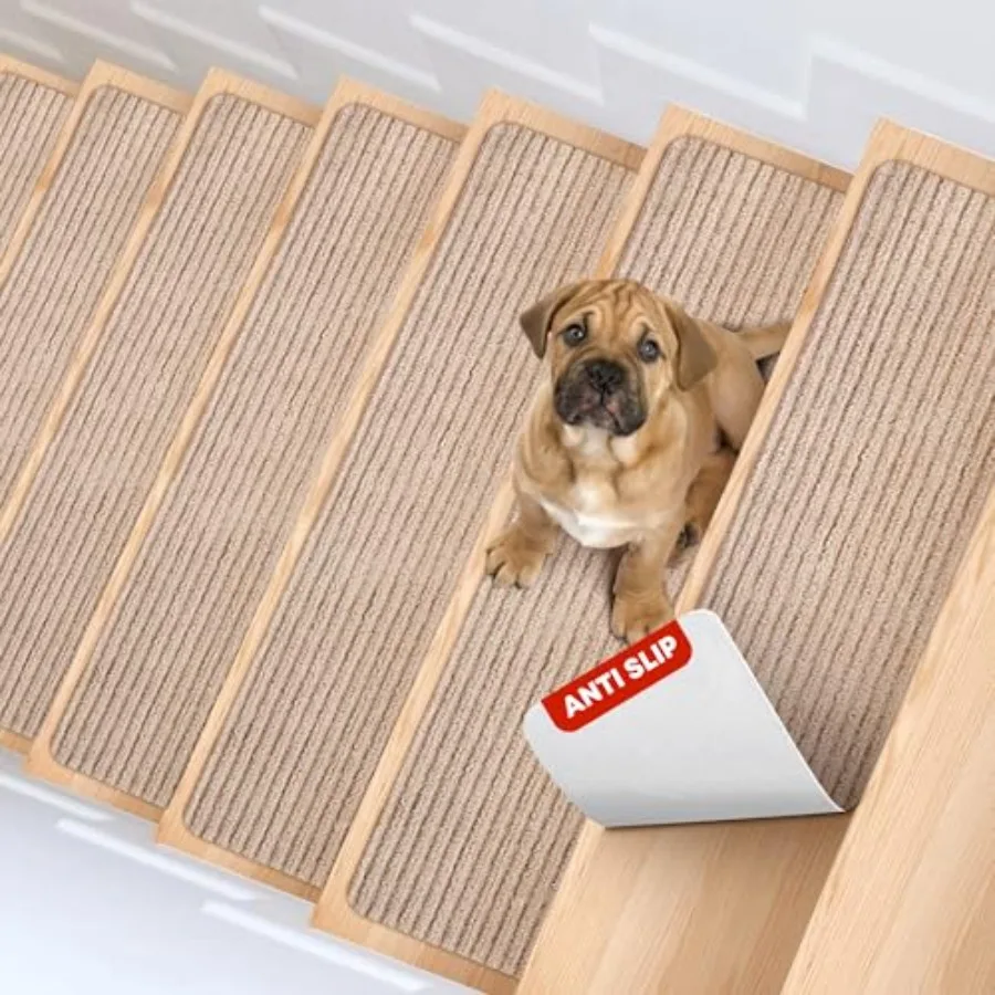 

in Pack NonSlip Carpet Stair Treads NonSkid Safety Rug Slip Resistant Indoor Runner for Elders and Pets with Reusable Adhesive