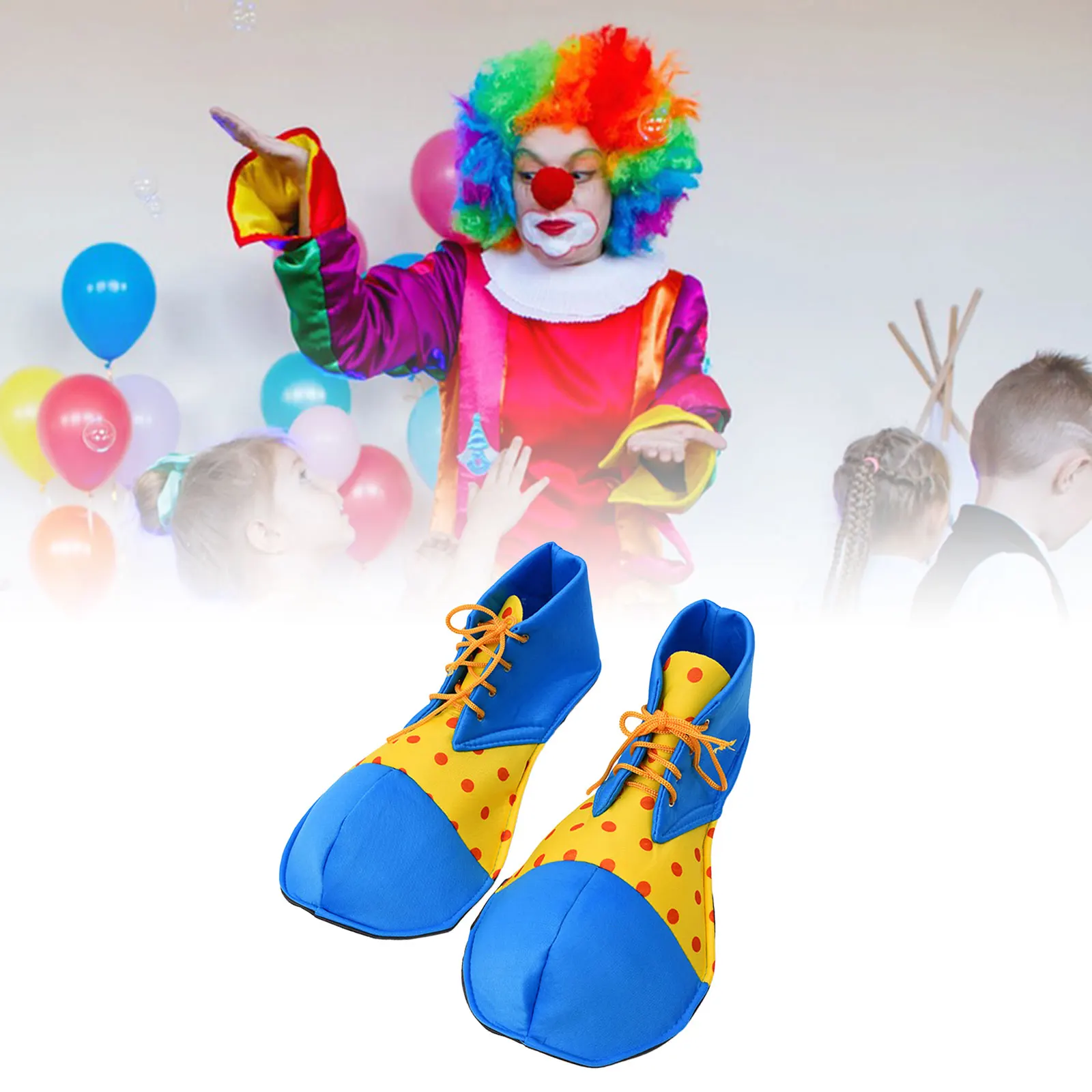 Costume de carnaval de carnaval de clown, chaussures d'arc-en-ciel, carnavals de jeu, fournitures de cosplay, cadeau de nouveauté, robe de paupières