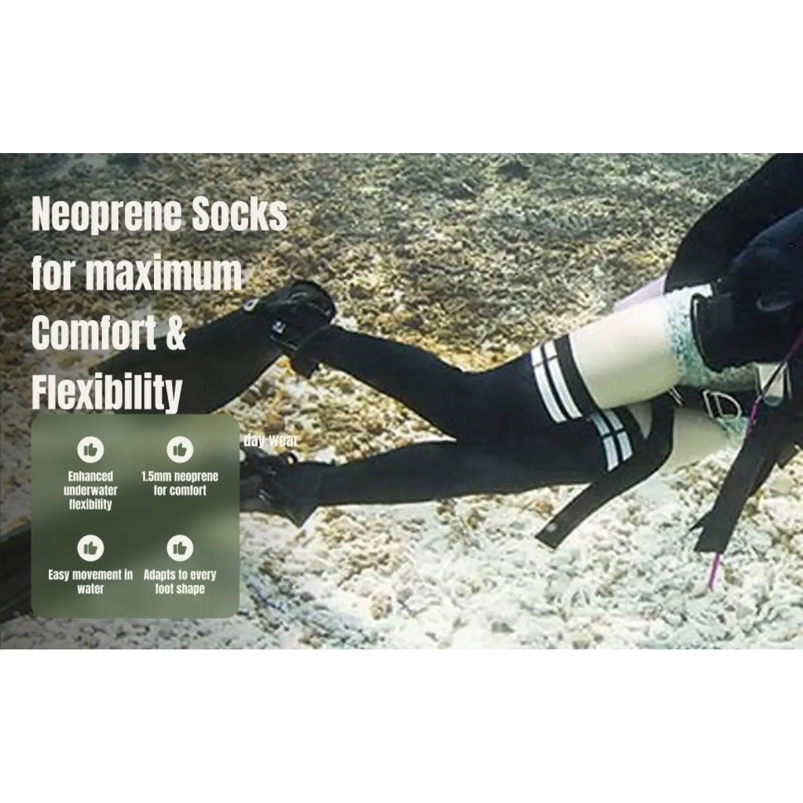 

Women Snorkeling Wetsuit Booties 1.5mm Neoprene Fin Socks Non Slip Shoes for Sea Swimming and Surfing