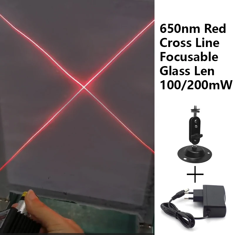 

Лазерная фокусируемая стеклянная линза Red Cross Line 650 нм, 100 мВт, 200 мВт, с охлаждающим вентилятором (бесплатно со стандартным кронштейном и адаптером ЕС)