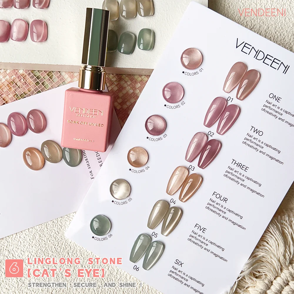 Vendeeni Hot Populaire Waterige Spiegel Cat Eye Gel Polish Collectie 6 kleuren Hema TPO Gratis Jelly Cat Eye Gel nagellak