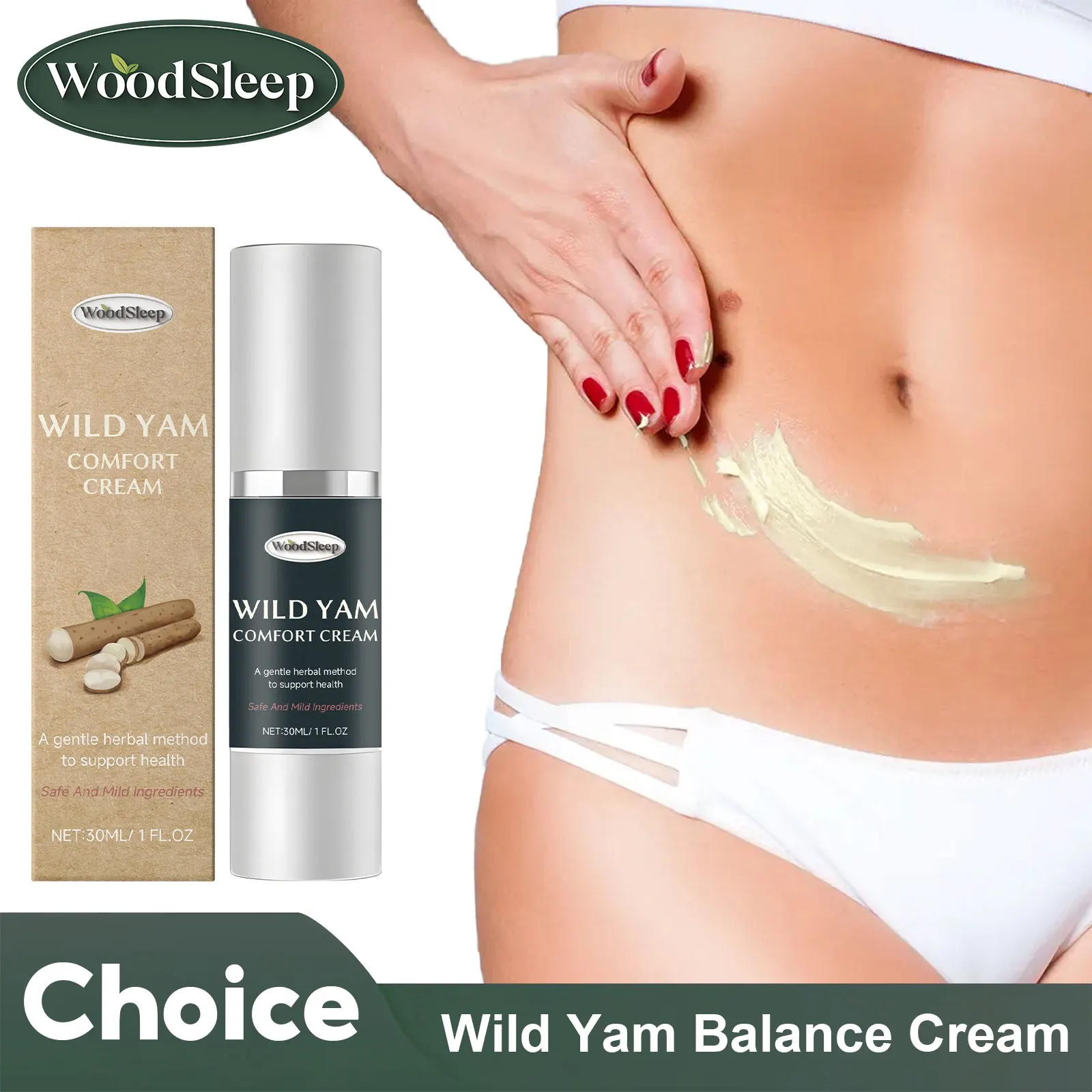 Wild Yam ครีมวัยหมดประจําเดือนสนับสนุน Estrogen BALANCE วัยหมดประจําเดือนบรรเทาปรับปรุงผิว Healthy Moisturizing ฮอร์โมน Harmonised Cream