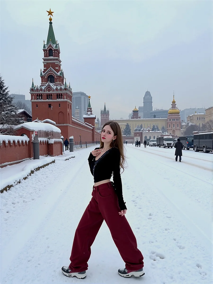 Pantalones vaqueros sueltos rojos de pierna ancha para mujer holgados de talla grande Harajuku gótico High Street Vibe negro Grunge Punk otoño