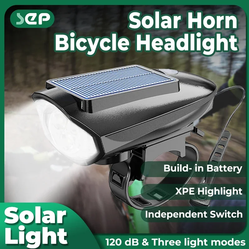 

3.7V3600mAh Solar Power Bike Light Headlight Bicycle Flashlight 30 LED Front Light Bike Bicycle Accessories Floodlight Range USB