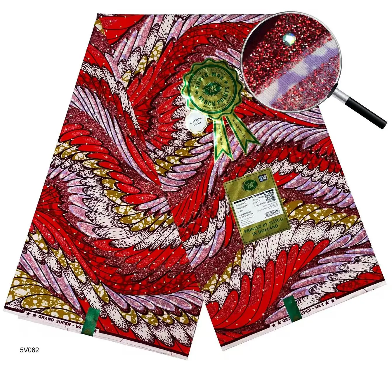 

Африканская восковая ткань с золотым принтом, 100% хлопок, воск с камнями, Гана, ткань, 6 ярдов, шитье платья, ремесло, сделай сам