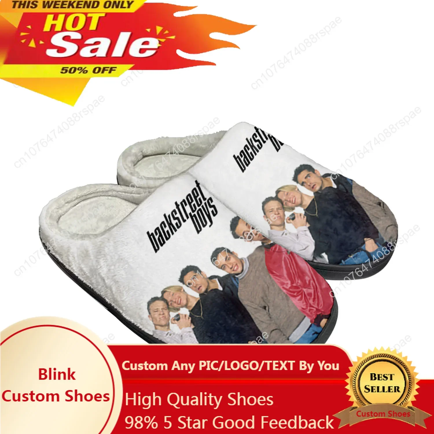 

Backstreet Boys Pop Band Bsb Home Cotton Custom Slippers Mens Womens Sandals Plush Bedroom Keep Warm Shoe Thermal Slipper Black