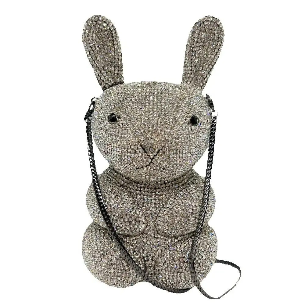 

Новая вечерняя сумка-клатч Rabbit с бриллиантами, женская сумочка для банкетов, дизайнерская люксовая сумка-клатч с бриллиантами