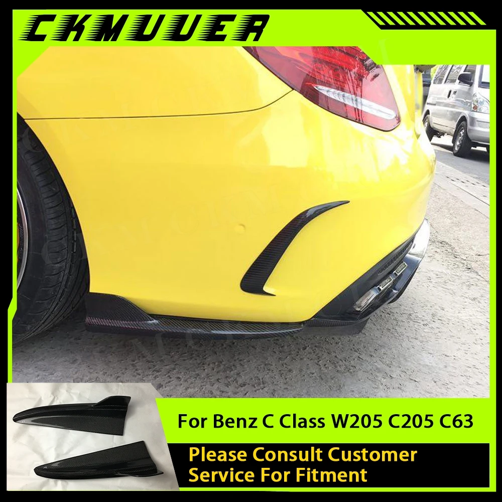

CKMUUER Carbon Fiber Rear Bumper Lip Splitters Flaps Apron For Mercedes Benz C Class W205 C205 C63 AMG Sedan 4 Door 2015-2019