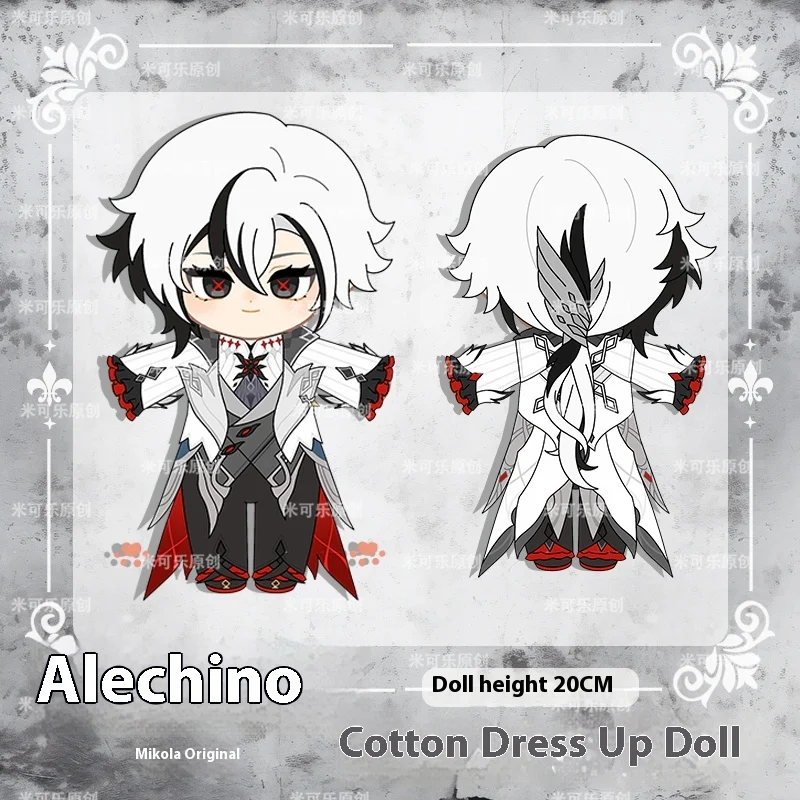 Game Genshin Impact The Knave Arlecchino Pluche Pop Knuffel Knuffels Dressing-up Anime Peruere Figuur Speelgoed Marionet Prop 20 cm