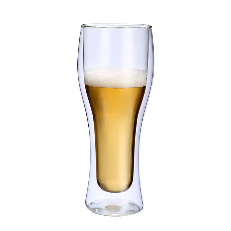 

Transparent and simple double glass juice drink cold drink cup draft beer cup