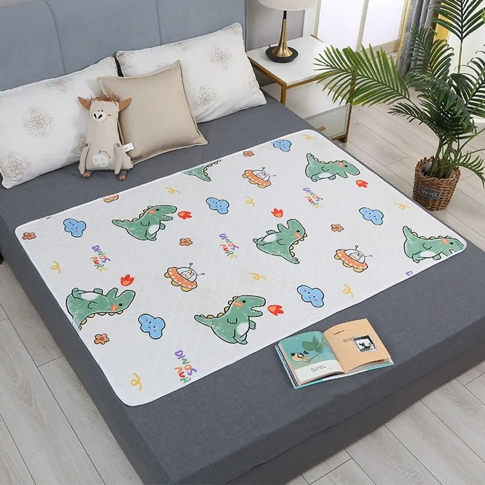 Pet Diaper Pads 80*120cm Urine Mat Cartoon Waterproof Urine Pads Cloth Washable Large Bed Protector Diaper Toddlers