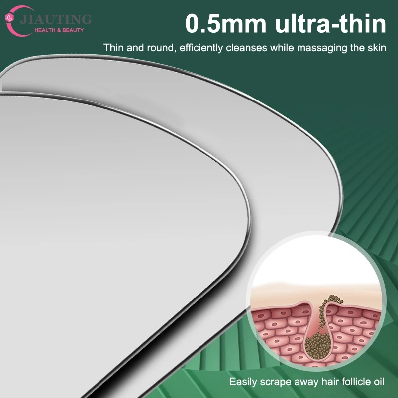 Aço inoxidável raspador cosmético, cravo espátula, raspagem facial, massagem, cabelo folículo limpeza ferramenta, maquiagem profissional ferramenta