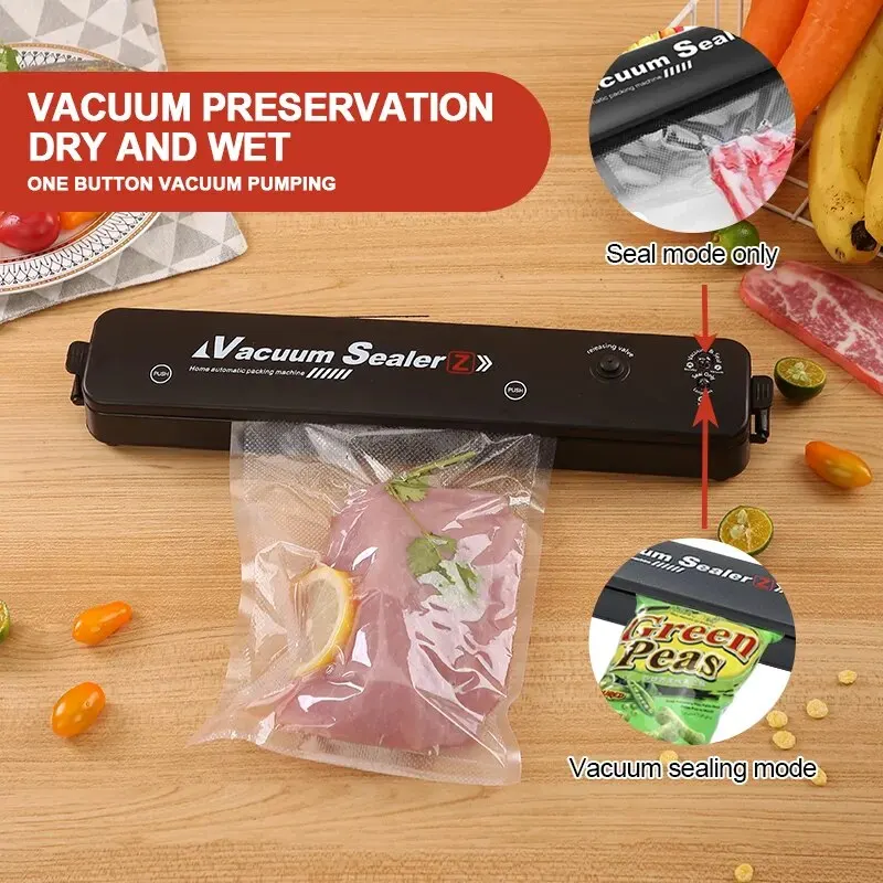 Automatic Vacuum Sealing Machine, 10 Empty Food Bag, Food Storage, 110W