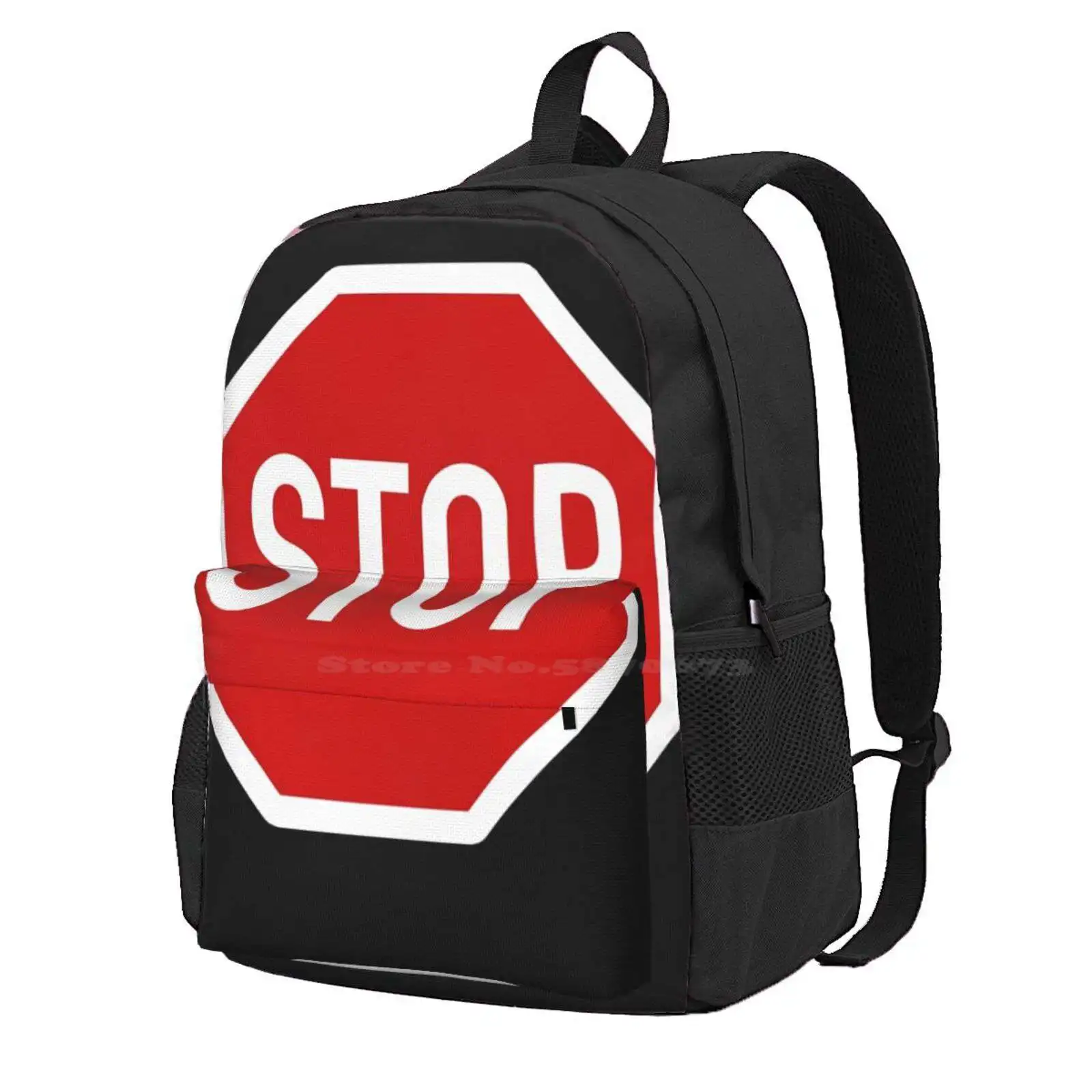 Stop Sign Hot Sale Schoolbag Backpack Fashion Bags Stop Sign Traffic Sign Cars Streets City Octagon Road Sign Red Sign Symbol