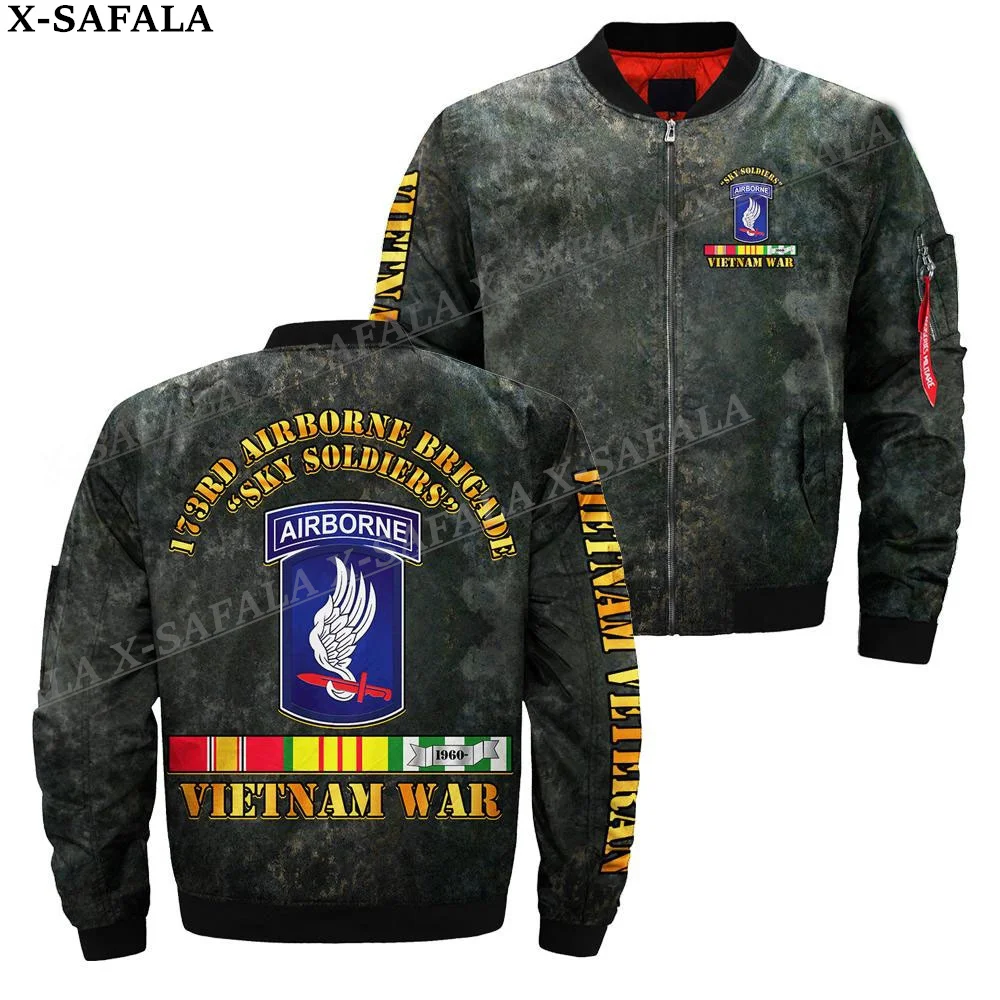 173Rd Airborne Brigade Army 3D Bomber Jackets Zipper Flight Jacket Casual Thick Coat Unisex Harajuku Women Streetwear-2