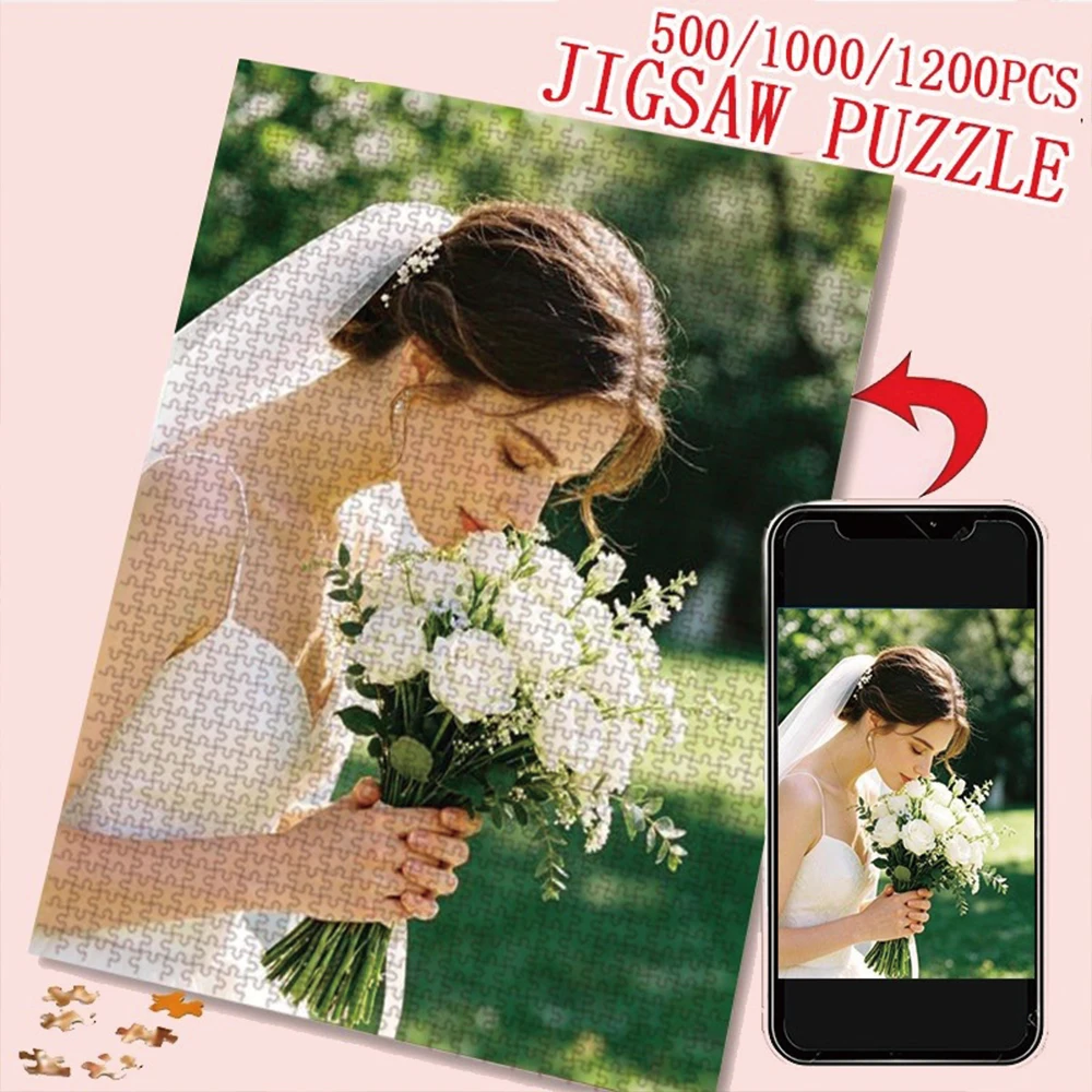 35/300/500/1000pcs Personalized Custom Photo Puzzle Family Photos Puzzle Ideal Gifts For Him Her Family Friends Children