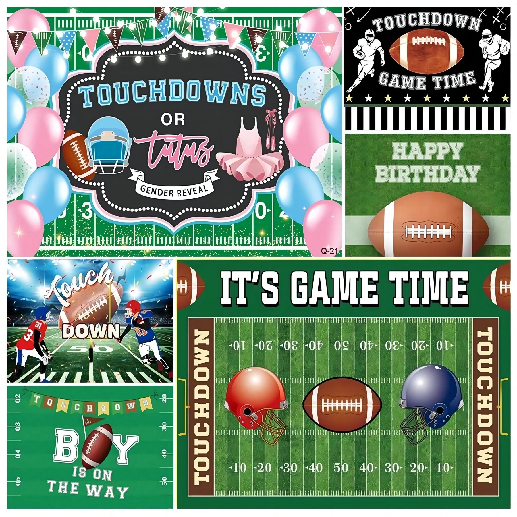 Super Bowl Background American Football Field Sports Rugby Player Touch Down Cool Photo Backdrops for Boys Kids Party Decoration