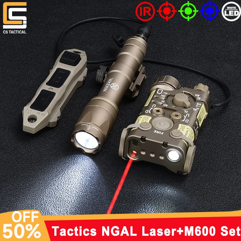 

WADSN NGAL Metal Laser Red Green Blue Dot Aiming M600 M600C Tactics Flashlight LED White Light Hunting Scout Light Fit 20MM Rail