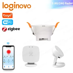 ZigBee-Sensor de movimiento con detección de distancia, dispositivo de detección de movimiento, luminancia, Automatización del hogar, Wifi, MmWave, Tuya Smart Life