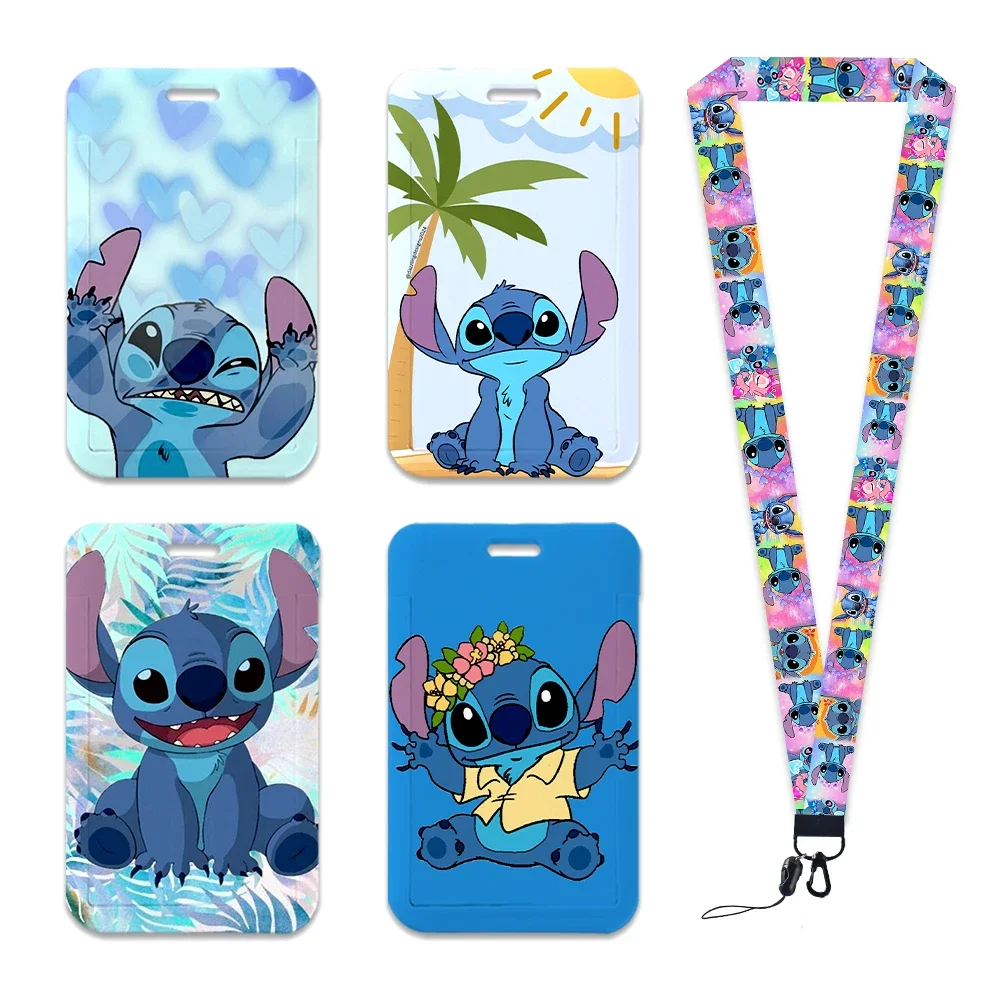 

Disney Stitch Neck Strap, Polyester Stationery, ID Card Holder, Lanyard Keychain, Badge Holder