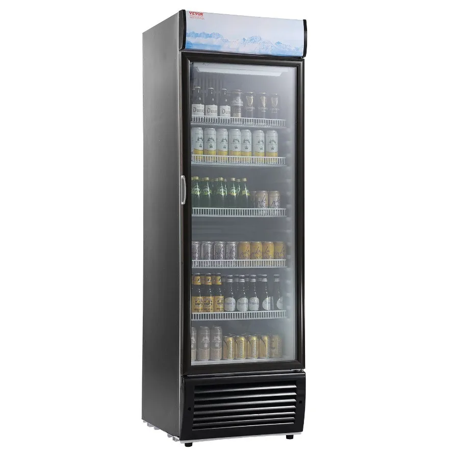 

Commercial Merchandiser Refrigerator 14.8 Cu.Ft 420L Beverage Refrigerator Cooler Merchandiser Glass Door Display Refrigerator