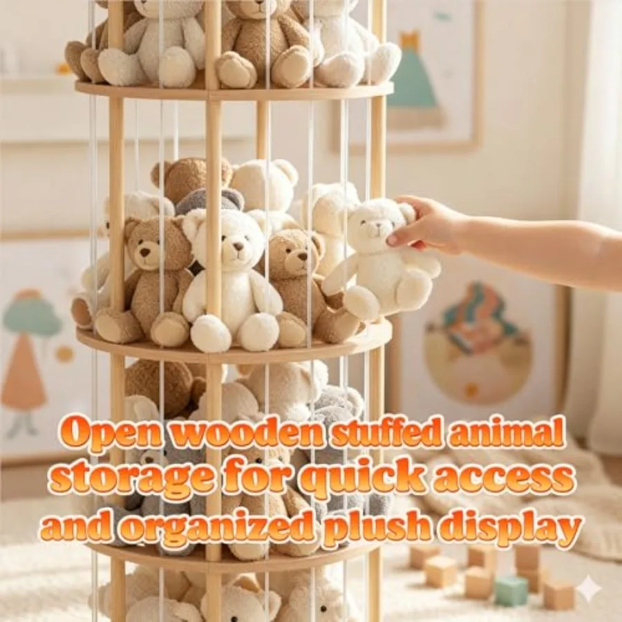 Stuffed Animal Zoo Storage Large Wooden Stuffed Animal HolderandToy Organizer, 54
