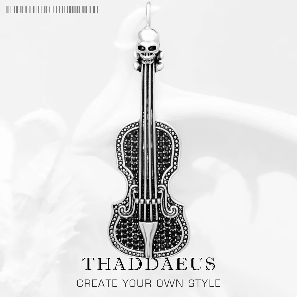 

Pendant Skull Cello New Fine Jewelry Bijoux Accessories 925 Sterling Silver Rebel Street Vintage Gift For Woman Men