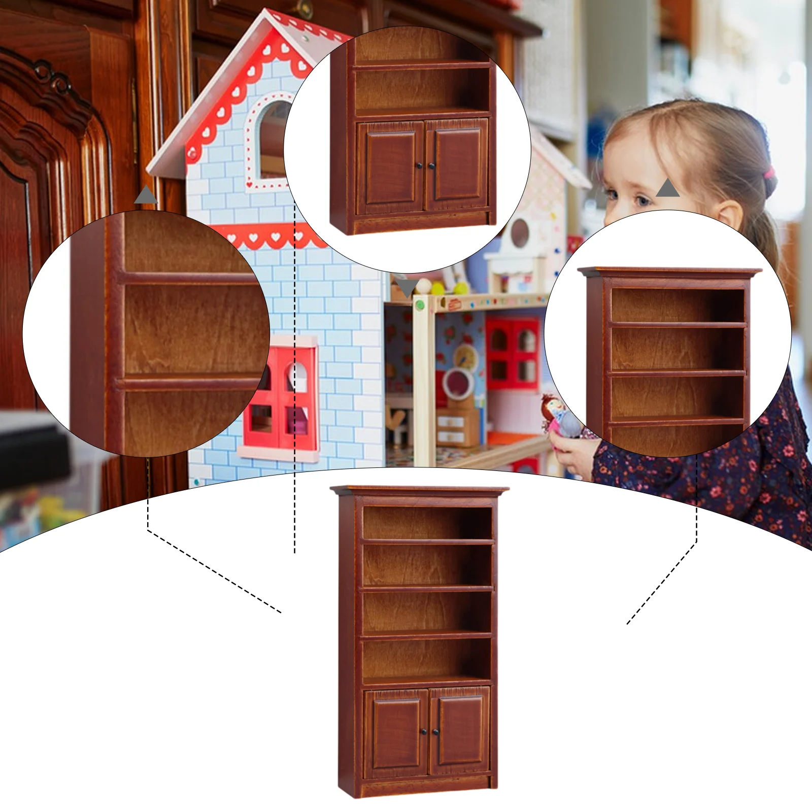 

1:12 Dollhouse Miniature Furniture Cupboard for Shop Bedroom Micro Landscape