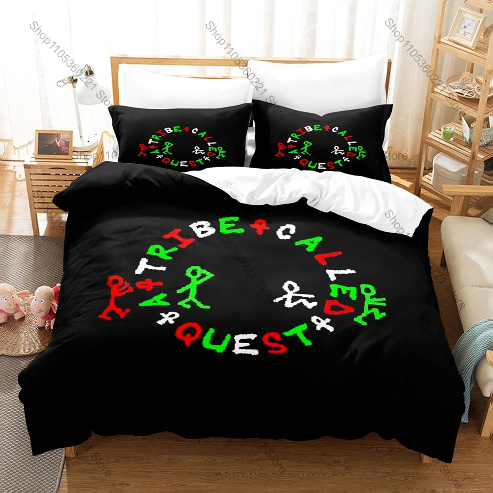 Cool Black Red Generic 90s Street Music Silhouette Duvet Cover Set 1 Duvet Cover + 2 Pillowcases Soft Microfiber