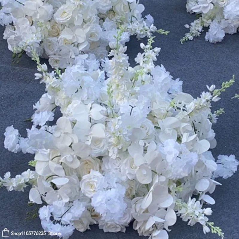 Weiße Künstliche Rosenblumenkugel, Blumenarrangement, Hochzeitstisch-Mittelstück, Party-Bankett-Dekoration, Gang-Dekoration, Veranstaltungsdekoration – Detail 7