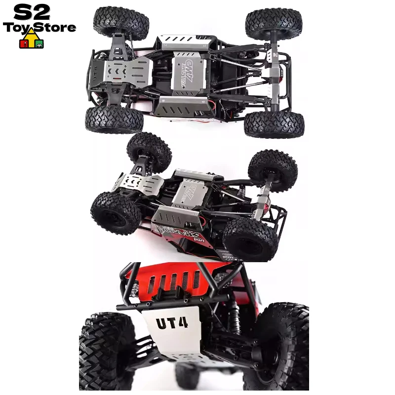 T-POWER Metal Chassis Armor Skid Plates For CROSSRC 1/7 UT4 PRO RC Crawler Car Full Time 4WD Protection Guard Accessories