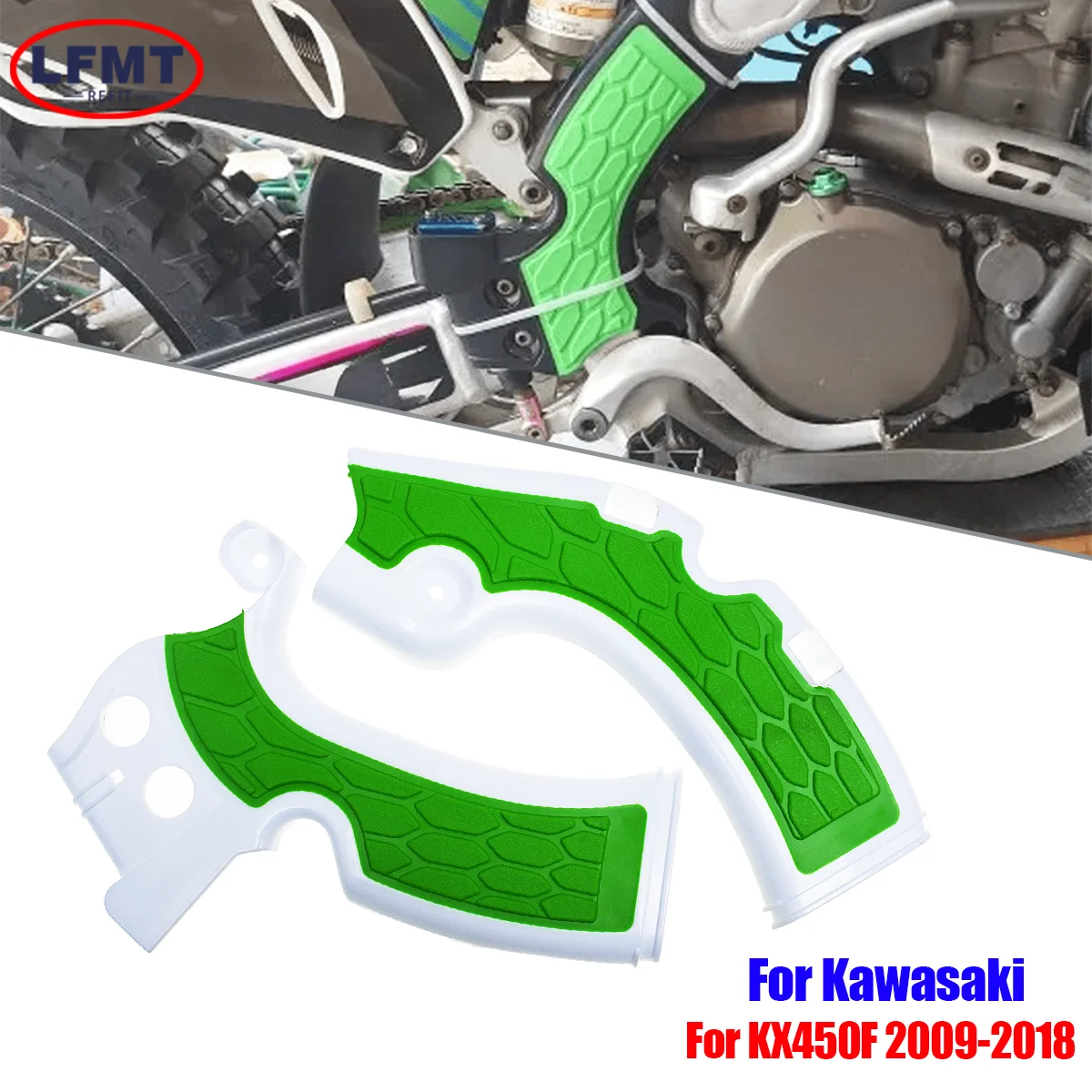 

For KAWASAKI KX450F 09-18 Motorcycle Frame Guard Protection Cover Pit Bike Plastic X-Grips Protective Shell Motos Accessories