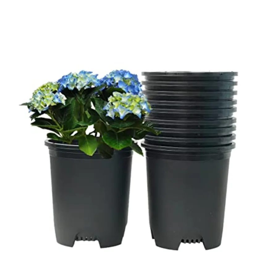 

5 Gallon 10-Pack Nursery Pot for Outdoor Indoor Large Plants Trees, Black Plastic with Drainage