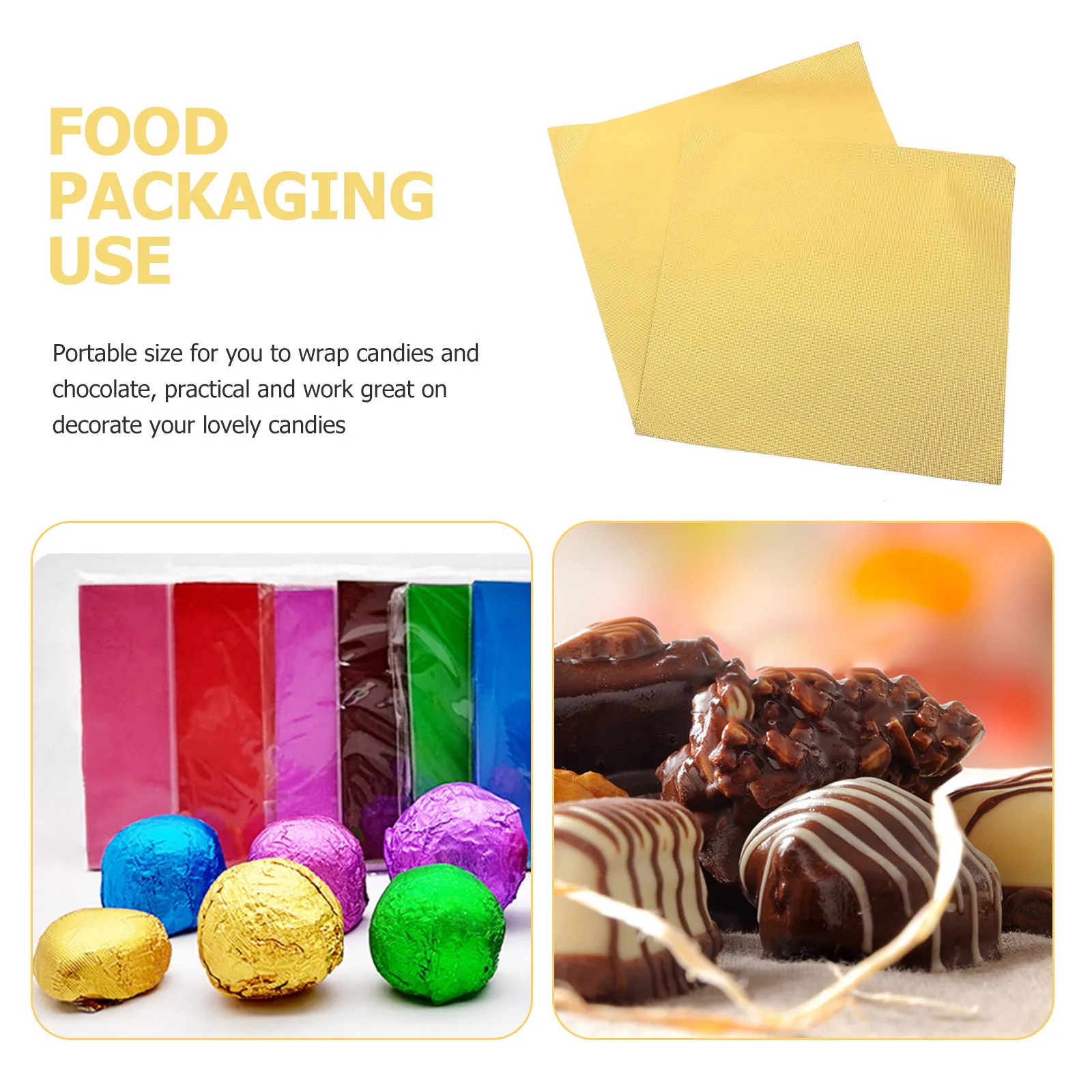 

600pcs Chocolate Wrappers Foil Paper Aluminum Packaging Food Grade Easy Use Bakery Birthday Wedding Valentine Tea Party