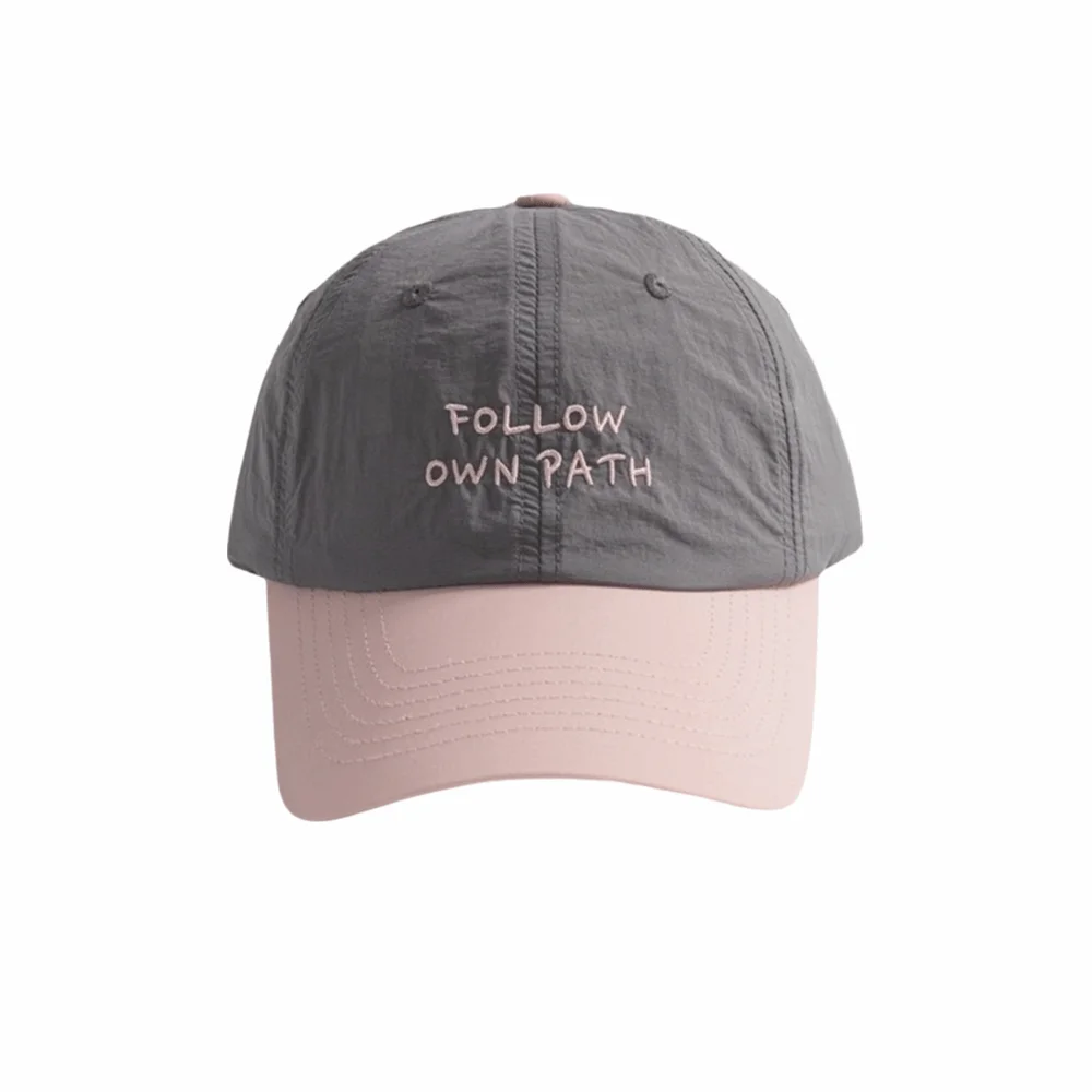

Fashion Adjustable Baseball Cap Lightweight Embroidered Sun Protection Hat Color Block Breathable Quick Dry Cap Hiking