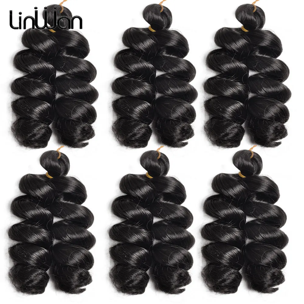 

Premium Synthetic Loose Curly Braiding Hair 12inch Heat Resistant Spiral Curls Crochet Hair Natural Black Tangle Free for Croche