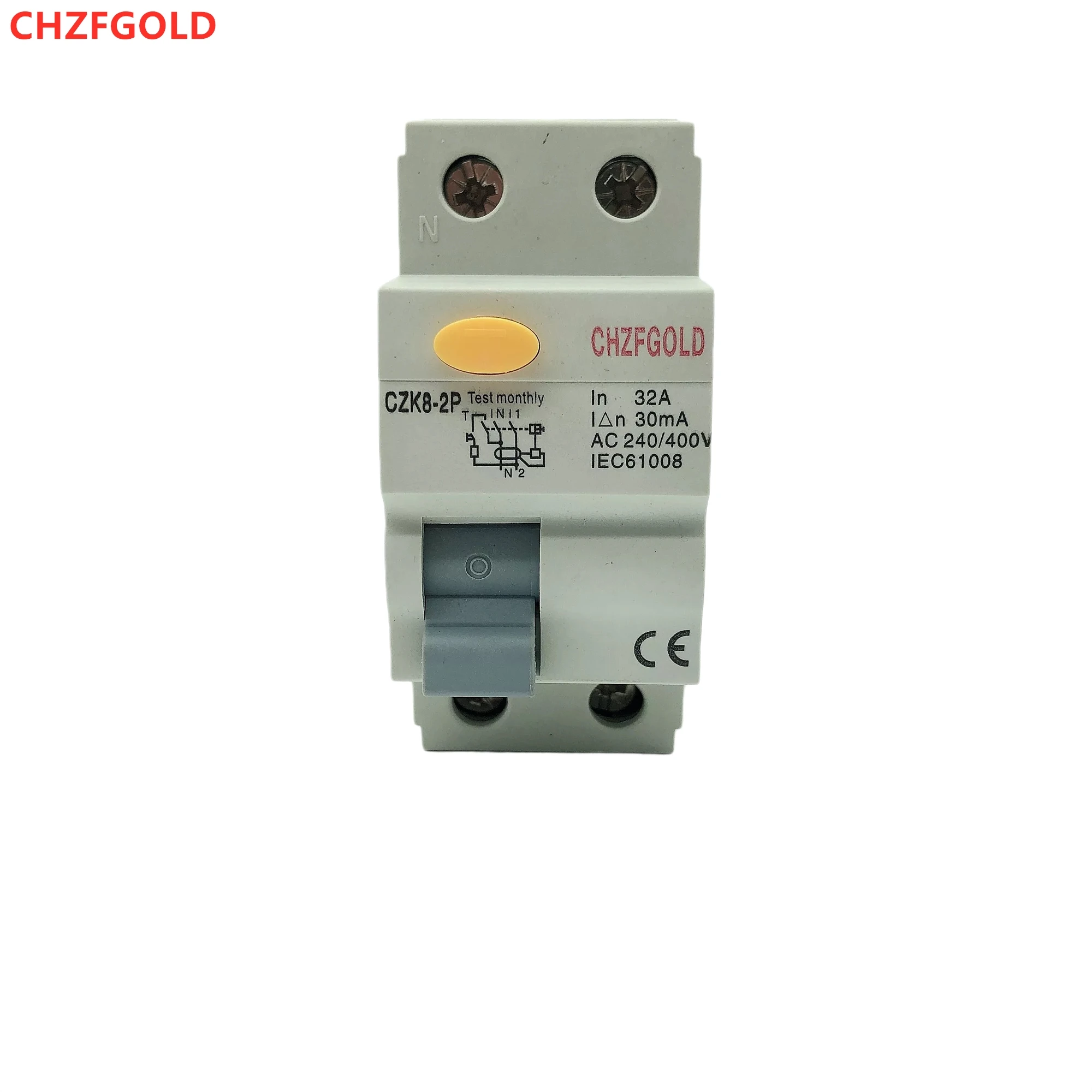 CHZFGOLD F362 40A 240VAC 30mA 100MA 300MA 2P Residual Current Circuit Breaker electric leakage protection RCBO RCCB  Type B