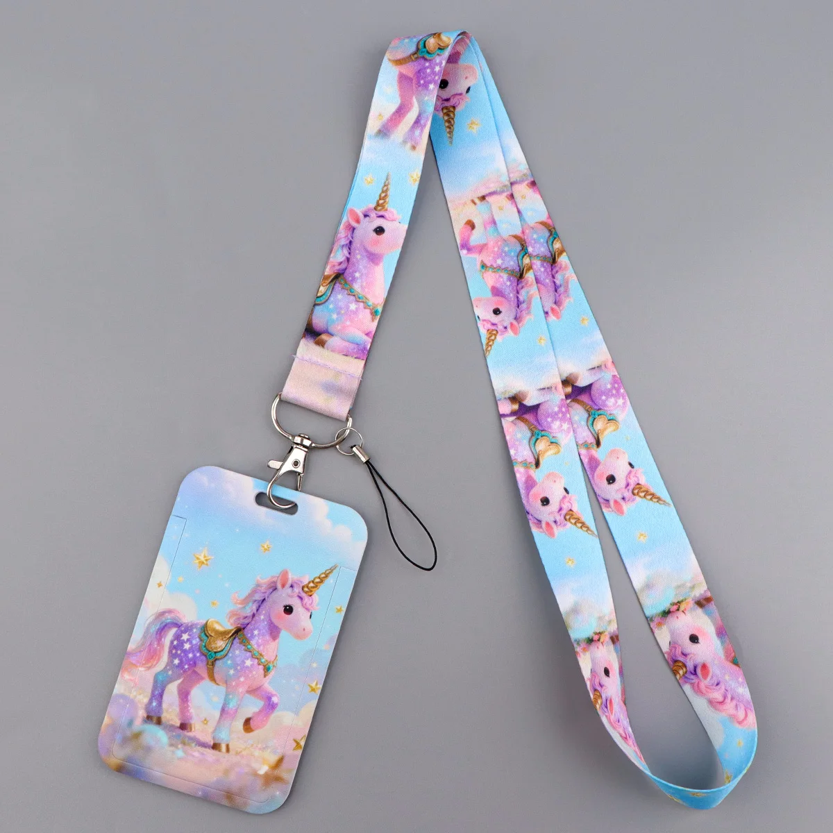 Magic Lanyards Colorful Pony Print Card Holder Neck Strap Keyring on Backpack Bag Accessories Fashion Supplies Daily Party Gifts