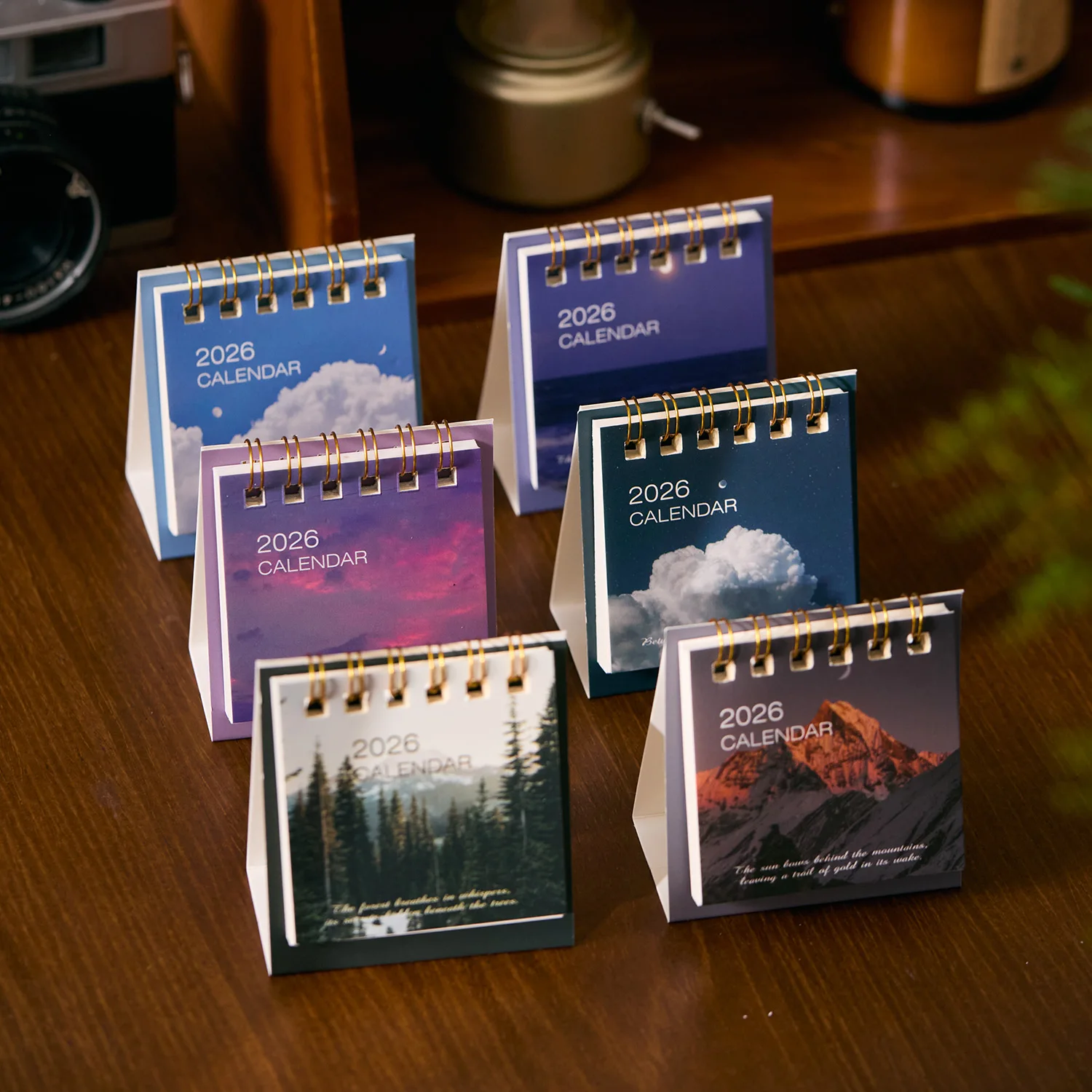 2026 Mini Desk Calendar Dayd Starlight Series Creative Portable Calendar Desktop Ornaments Check-In Plan Small Desk Calendar